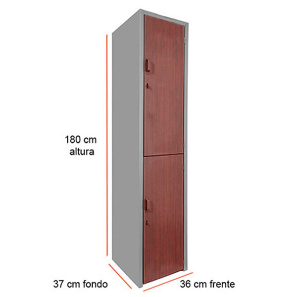 Locker 2 Puertas Acabo Caoba